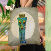 Peacock Feathers vaas meesterwerk uit 1900 Tote Bag