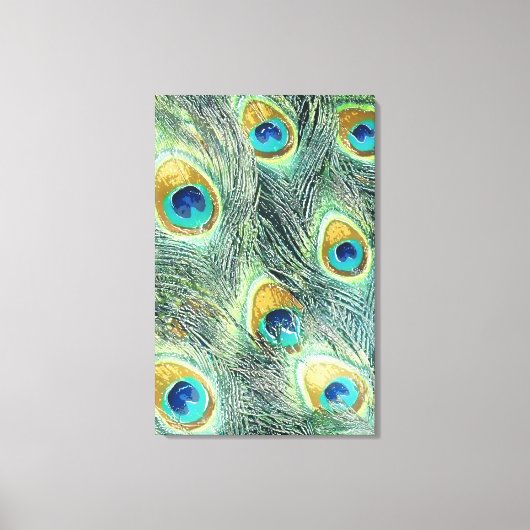 PEACOCK FEATHERS verpakte canvas Print (Voorkant)