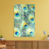 PEACOCK FEATHERS verpakte canvas Print (Insitu (Woonkamer))