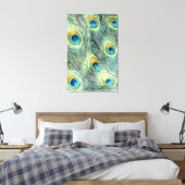 PEACOCK FEATHERS verpakte canvas Print (Insitu (Slaapkamer))