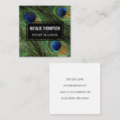 Peacock Feathers Vierkante Visitekaartje (Voorkant / Achterkant)