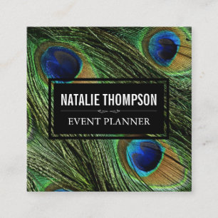 Peacock Feathers Vierkante Visitekaartje