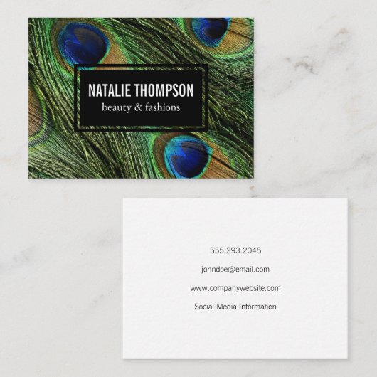 Peacock Feathers Visitekaartje (Voorkant / Achterkant)