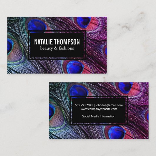 Peacock Feathers Visitekaartje (Voorkant / Achterkant)