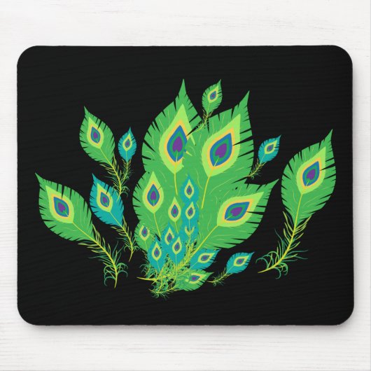 Peacock Feathers | Vogels in pacock | NATUUR Muismat (Voorkant)