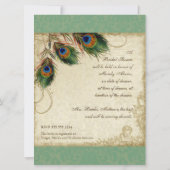 Peacock & Feathers Vrijgezellenfeest nodigt Groen  Kaart (Achterkant)