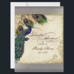 Peacock & Feathers Vrijgezellenfeest Silver Metall Kaart<br><div class="desc">PAPIERSELECTIE: Dit wordt getoond op basispapier, een andere geweldige keuze zou zijn "metallisch ijs", een schoon wit, parelachtig onderzees oppervlak. Het zou ook mooi zijn op "Champagne Metallic" linen, vilt of een van de andere keuzes. COLOR PALETTE: zilver metallisch, tan, roomkoninklijk blauw, groen en roest. ONTWERP: Dit antiek , geïnspireerde...</div>