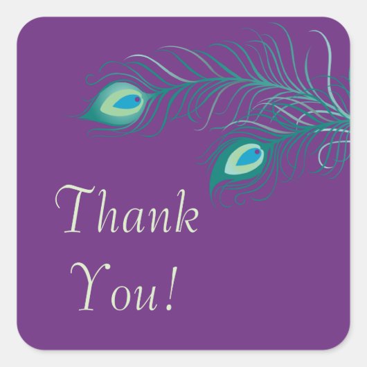 Peacock Feathers Vrijgezellenfeest Vierkante Stick Vierkante Sticker (Voorkant)