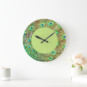 Peacock Feathers Wall Clock Grote Klok (Huis)