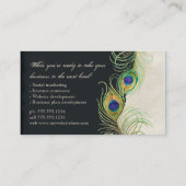 Peacock Feathers Weddenschap Design Professional Visitekaartje (Achterkant)
