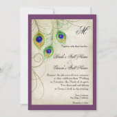 Peacock Feathers Weddenschap Kaart (Voorkant)