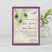Peacock Feathers Weddenschap Kaart (Staand voorkant)