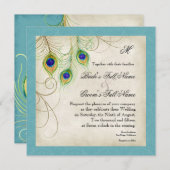 Peacock Feathers Weddenschap Kaart (Voorkant / Achterkant)