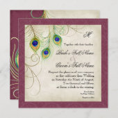 Peacock Feathers Weddenschap Kaart (Voorkant / Achterkant)