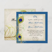 Peacock Feathers Weddenschap Kaart (Voorkant / Achterkant)