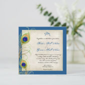 Peacock Feathers Weddenschap Kaart (Staand voorkant)