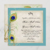 Peacock Feathers Weddenschap Kaart (Voorkant / Achterkant)