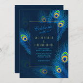 Peacock Feathers Weddenschap Kaart (Voorkant / Achterkant)