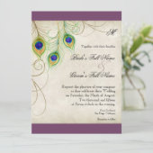 Peacock Feathers Weddenschap Kaart (Staand voorkant)