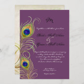Peacock Feathers Weddenschap Kaart (Voorkant / Achterkant)