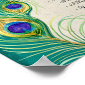 Peacock Feathers Weddenschappen Ontvangteken Poster (Hoek)