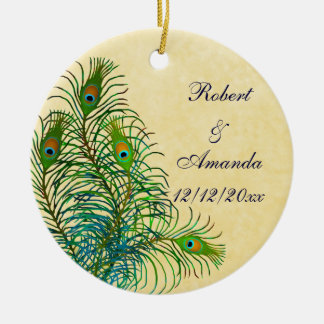 Peacock Feathers Wedding Ornament