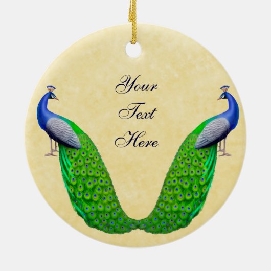 Peacock Feathers  Wedding Ornament (Achterkant)
