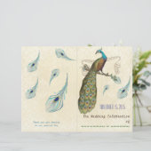 Peacock Feathers Wedding Programme (Staand voorkant)