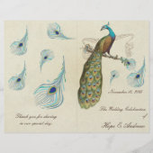 Peacock Feathers Wedding Programme (Voorkant)