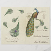 Peacock Feathers Wedding Programme (Voorkant)