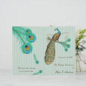 Peacock Feathers Wedding Programme 2 (Staand voorkant)