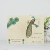 Peacock Feathers Wedding Programme 3 (Staand voorkant)