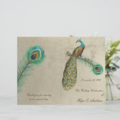 Peacock Feathers Wedding Programme 4 (Staand voorkant)