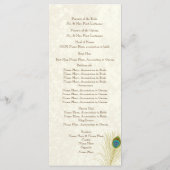 Peacock Feathers Wedding Programme Programmakaart (Achterkant)