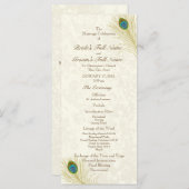 Peacock Feathers Wedding Programme Programmakaart (Voorkant / Achterkant)