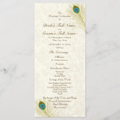 Peacock Feathers Wedding Programme Programmakaart (Voorkant)