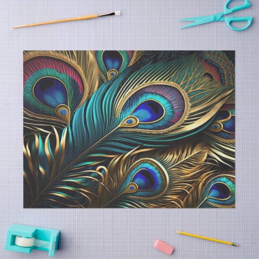 Peacock Feathers Weefpapier Tissuepapier (Craft)