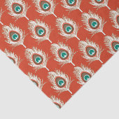 Peacock Feathers, White on Mandarin Oranje Tissuepapier (Detail)