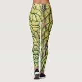Peacock Feathers Yellow Pattern Legging (Achterkant)