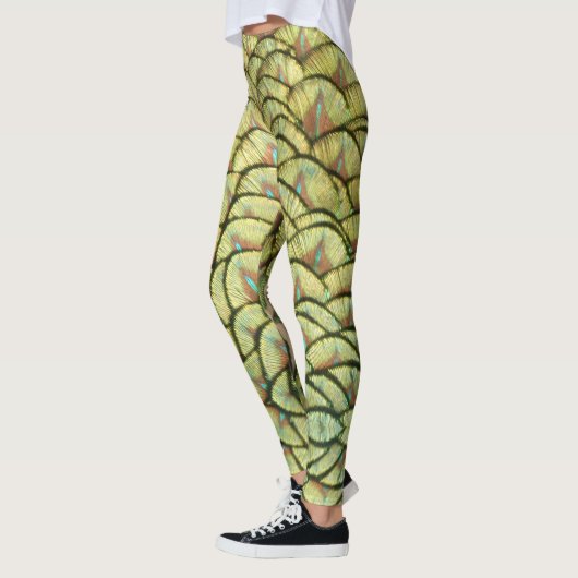 Peacock Feathers Yellow Pattern Legging (Links)