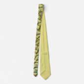 Peacock Feathers Yellow Pattern Neck Tie Stropdas (Achterkant)