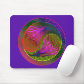 Peacock Feathers Yin Yang 2 Muismat (Met muis)