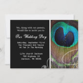 Peacock-feether-bruiloft Kaart (Voorkant)