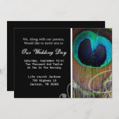 Peacock-feether-bruiloft Kaart (Voorkant / Achterkant)