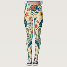 Peacock Fest Bloemen Aangepast Patroon Leggings