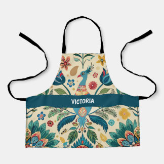 Peacock Fest Bloemen Aangepast Patroon Schort