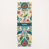 Peacock Fest Bloemen Aangepast Patroon Yogamat (Voorkant)