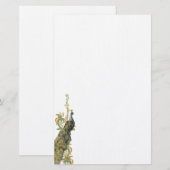 Peacock & Filigree Stationery/Letterhead Briefpapier (Voorkant / Achterkant)