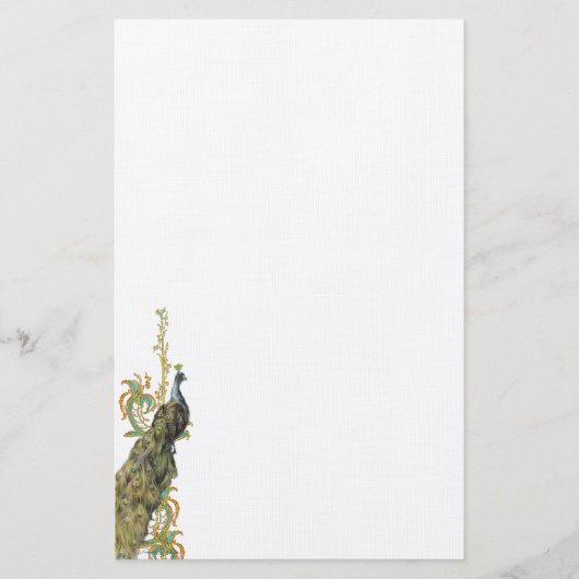 Peacock & Filigree Stationery/Letterhead Briefpapier (Voorkant)