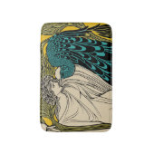 Peacock Fine Art Bird Nouveau Badmat (Voorkant Verticaal)